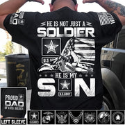 He Is Not Just A Soldier He Is My Son Ripped Flag Proud Dad Of A Soldier Custom Shirt Hoodie Gift For Proud Mom Dad Military Family Members H2511 Trna
