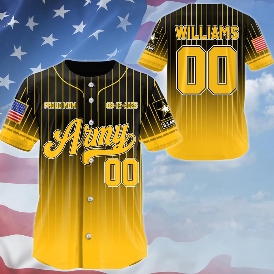 Custom Proud Army Mom Dad Baseball Jersey Gift For Military Parents Family Members Baseball Jersey H2511 Trna