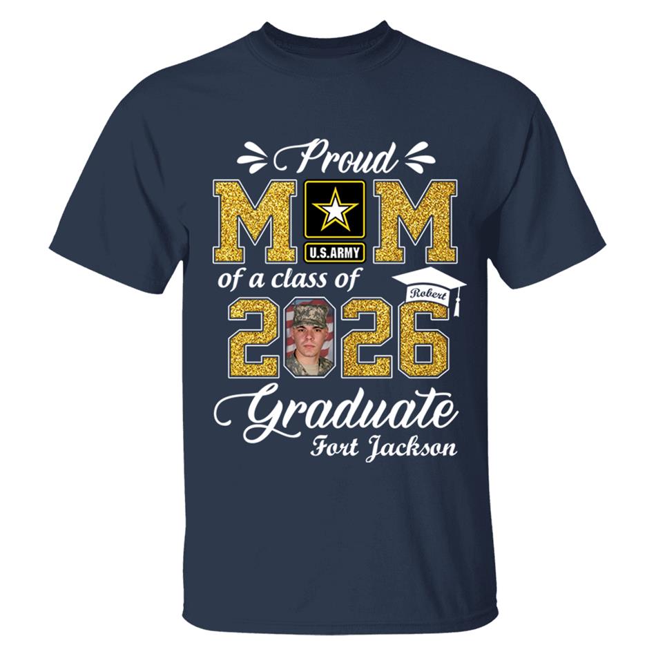 Personalized Military Graduation Shirts Proud Mom Of a Class of 2026 Graduate Custom Shirt For Proud Family Member Graduation Hoodie H2511