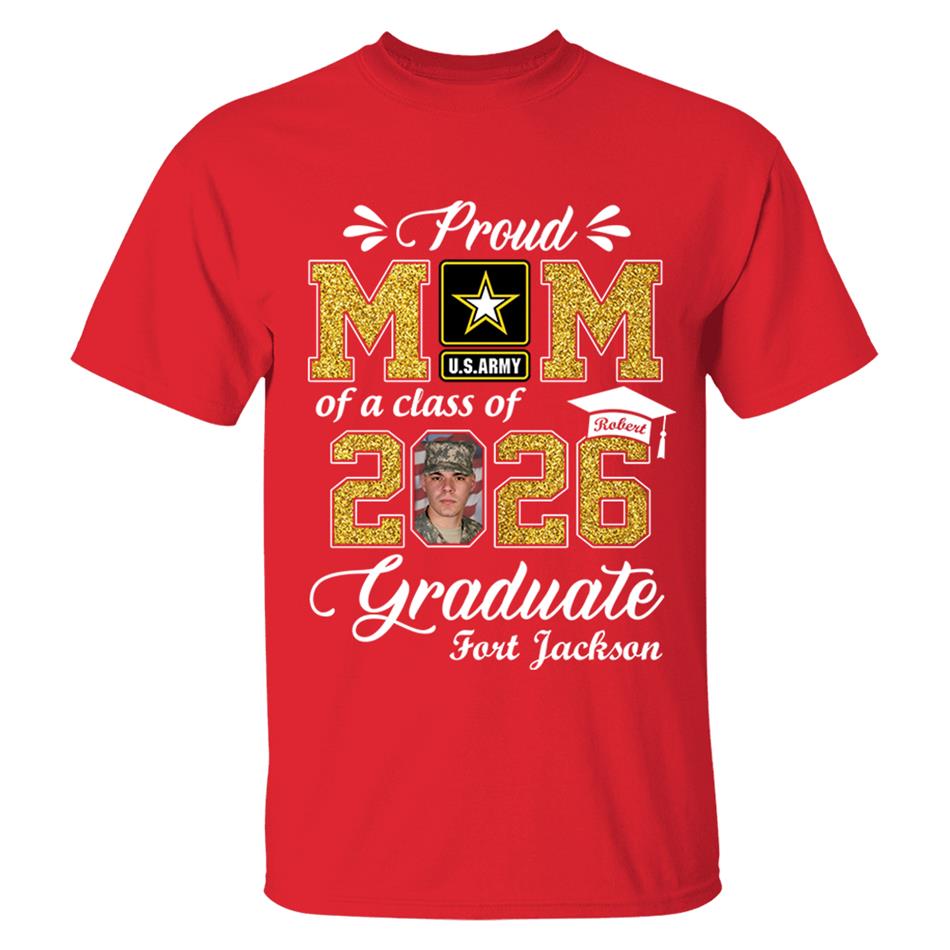 Personalized Military Graduation Shirts Proud Mom Of a Class of 2026 Graduate Custom Shirt For Proud Family Member Graduation Hoodie H2511