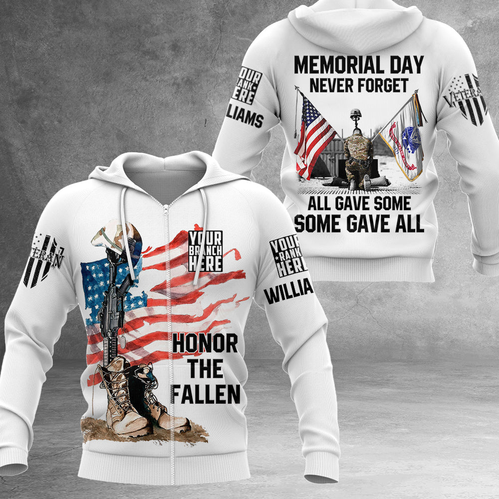 Custom All Branches All Over Print Shirt Memorial Day Never Forget All Gave Some Some Gave All Shirt For Veteran H2511