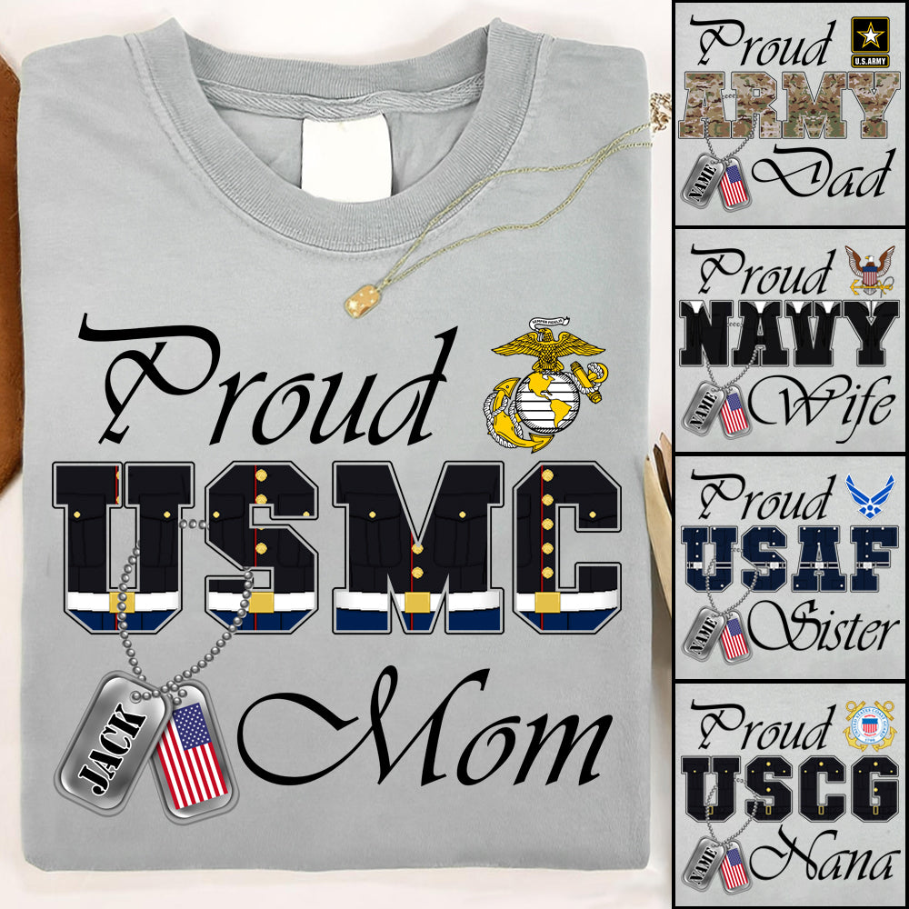 Proud Army Mom Custom Shirt For Military Mom Dad Wife... Family Member Shirt H2511 Trna