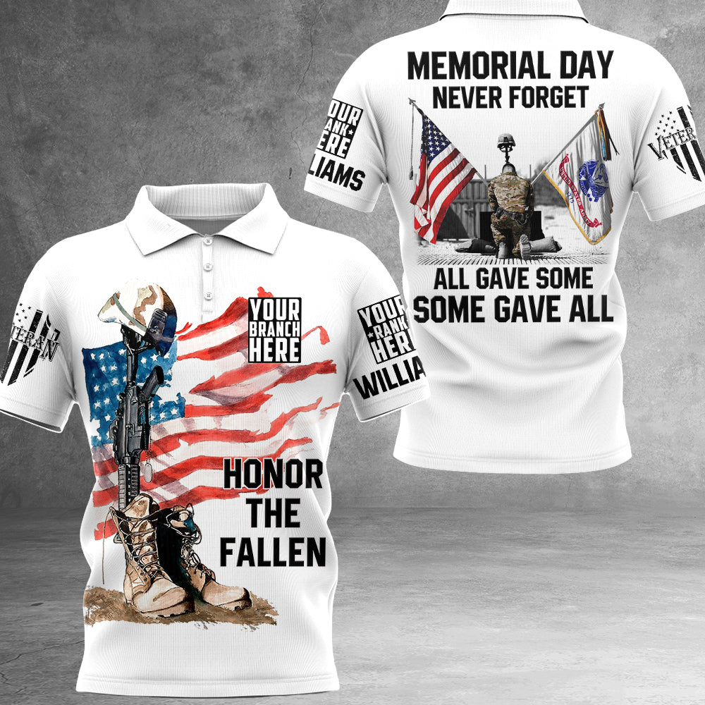 Custom All Branches All Over Print Shirt Memorial Day Never Forget All Gave Some Some Gave All Shirt For Veteran H2511