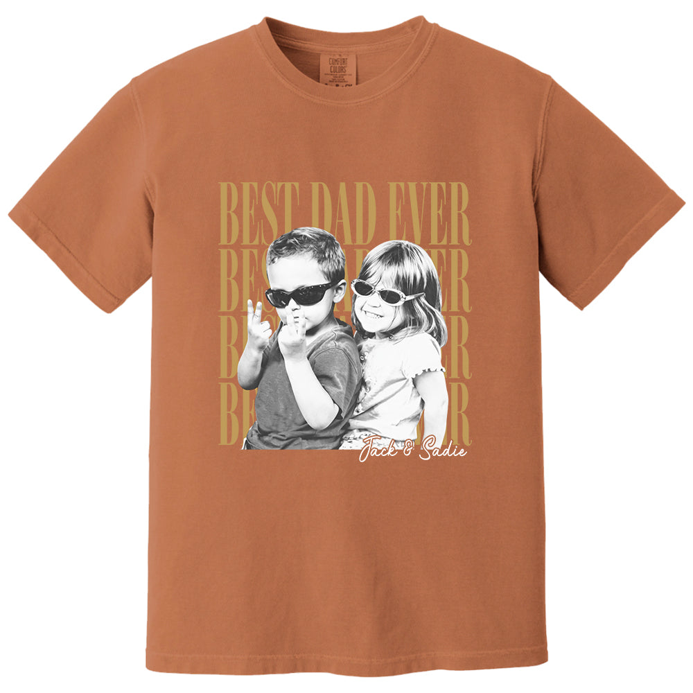 Pullover HoodieCustom Dad Vintage Photo Shirt Personalized Fathers Day Shirt With Kids Photo, Funny Dad Shirt, Best Dad Ever Shirt, New Dad Gift Vh01