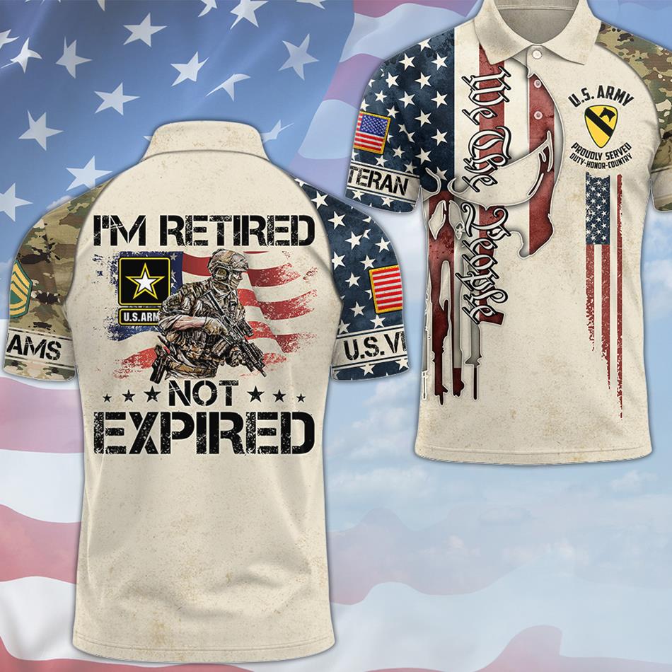 I'm Retired Not Expired Custom Skull We The People All Over Print Shirt Hoodie Gift For US Veterans H2511 Trna