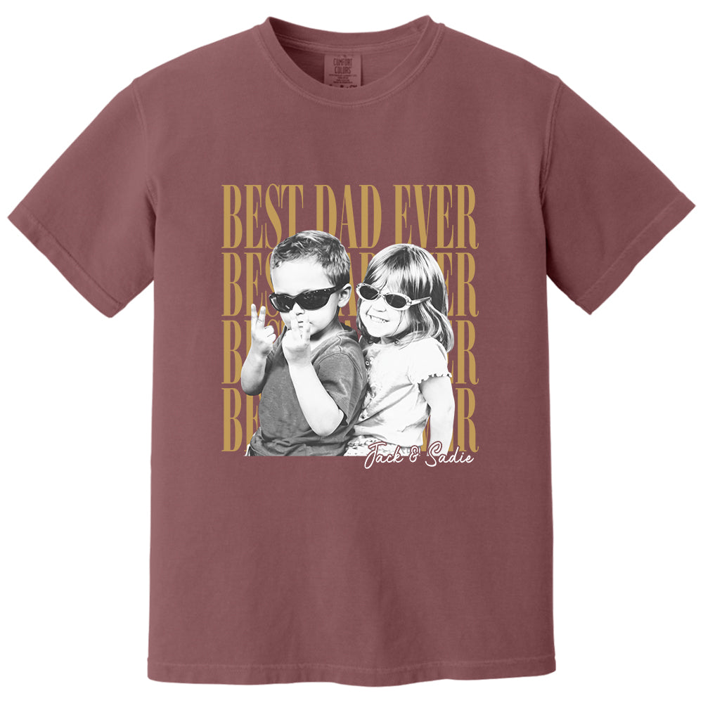Pullover HoodieCustom Dad Vintage Photo Shirt Personalized Fathers Day Shirt With Kids Photo, Funny Dad Shirt, Best Dad Ever Shirt, New Dad Gift Vh01
