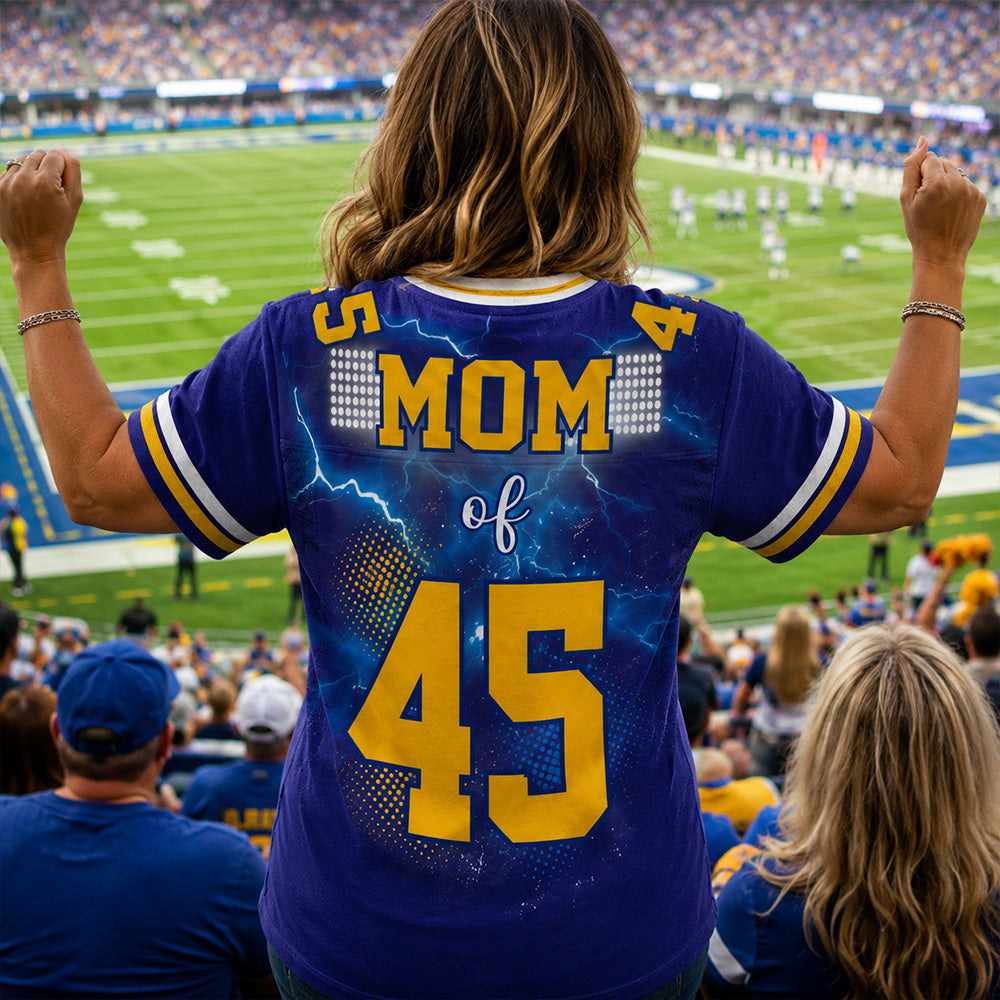 Custom Football Mom Jersey Shirt, Personalized Player Photo Name Number Tee, Football Mom Gift Na02 T24