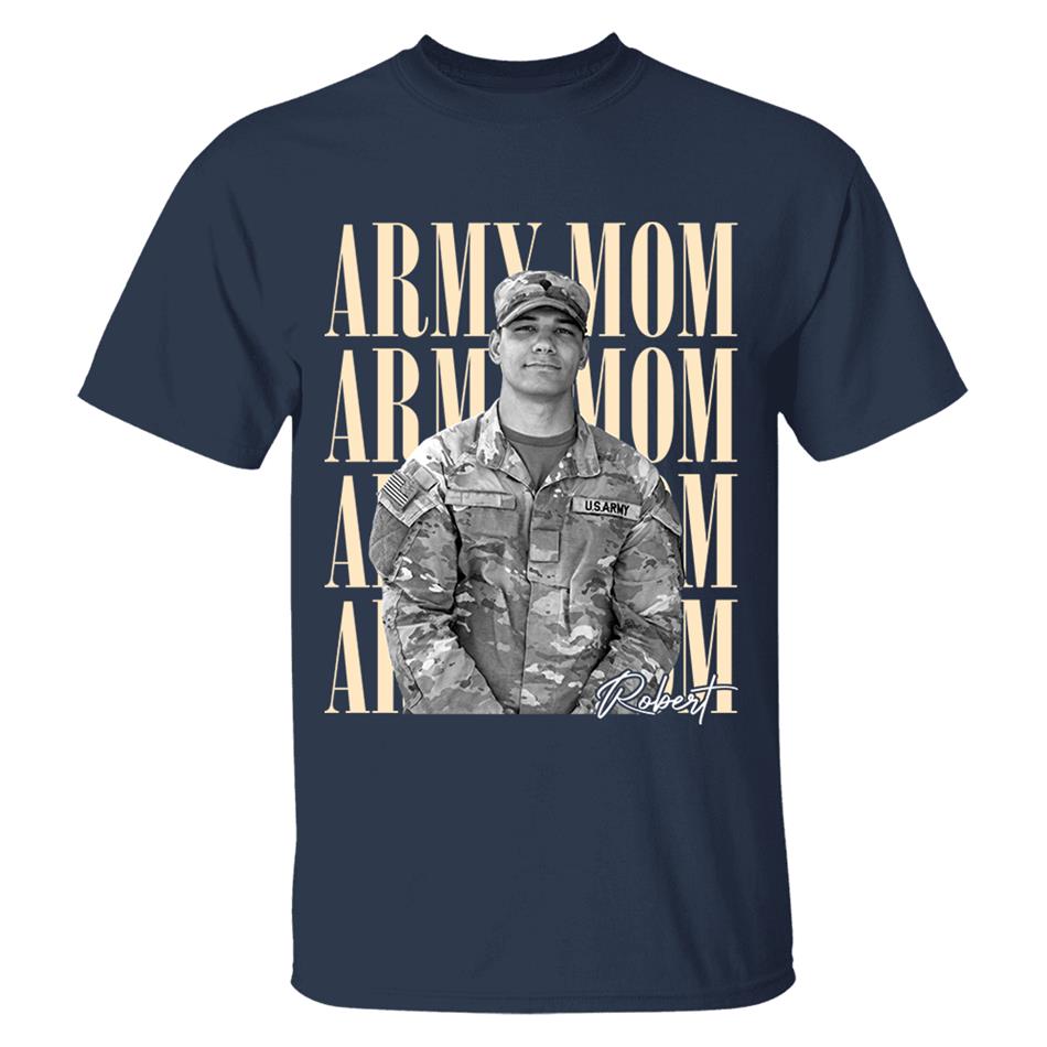 Retro Vintage Photo And Proud Military Family - Personalized Shirt Custom Graduate Picture Shirt Military Family Matching Shirt H2511 Trna