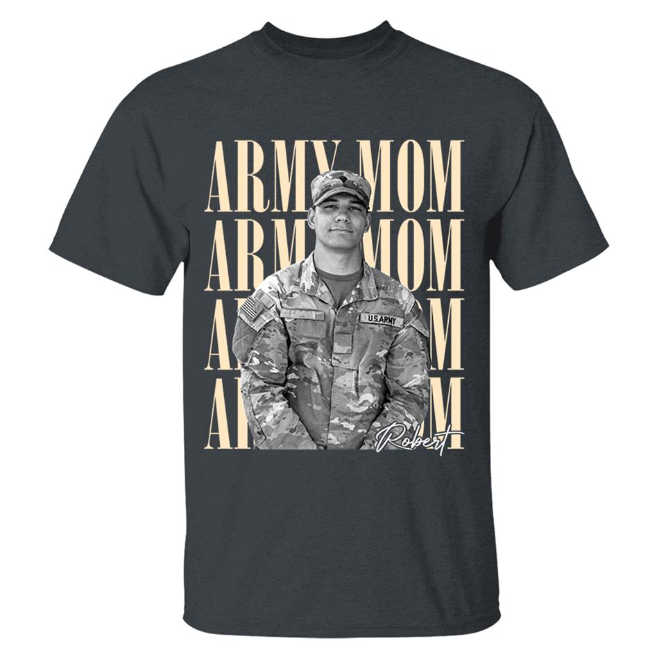 Retro Vintage Photo And Proud Military Family - Personalized Shirt Custom Graduate Picture Shirt Military Family Matching Shirt H2511 Trna