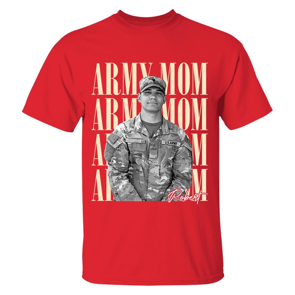 Retro Vintage Photo And Proud Military Family - Personalized Shirt Custom Graduate Picture Shirt Military Family Matching Shirt H2511 Trna