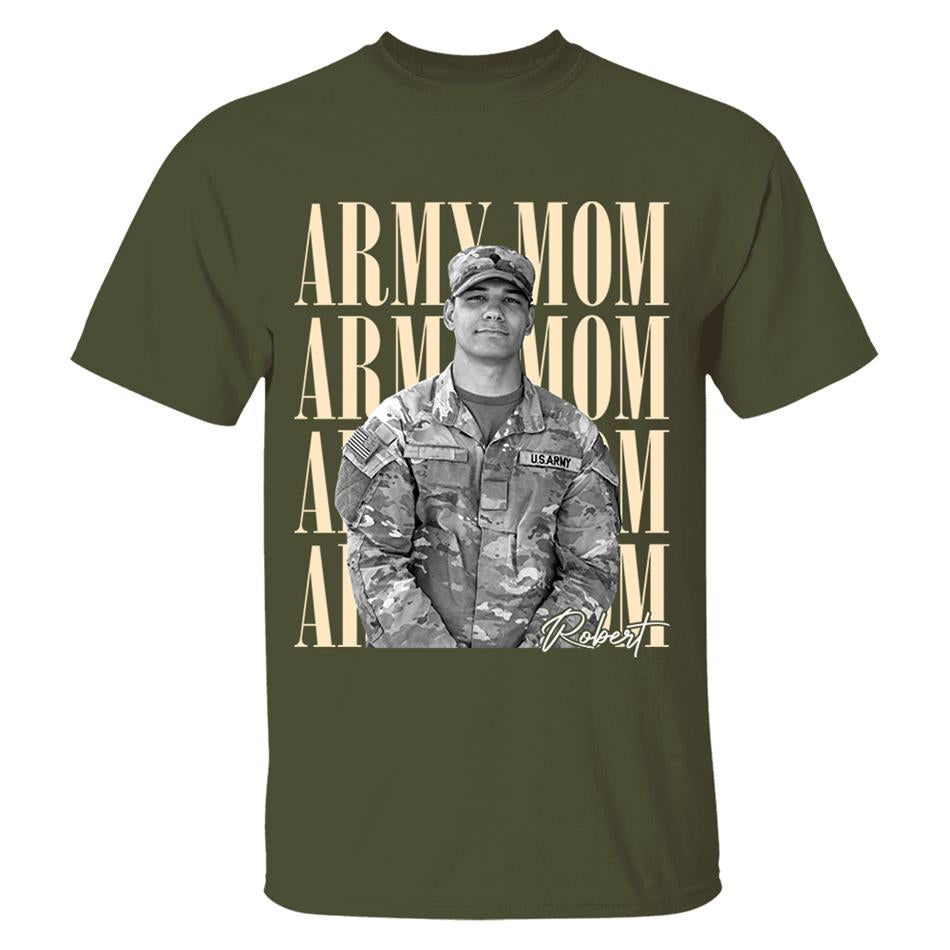 Retro Vintage Photo And Proud Military Family - Personalized Shirt Custom Graduate Picture Shirt Military Family Matching Shirt H2511 Trna