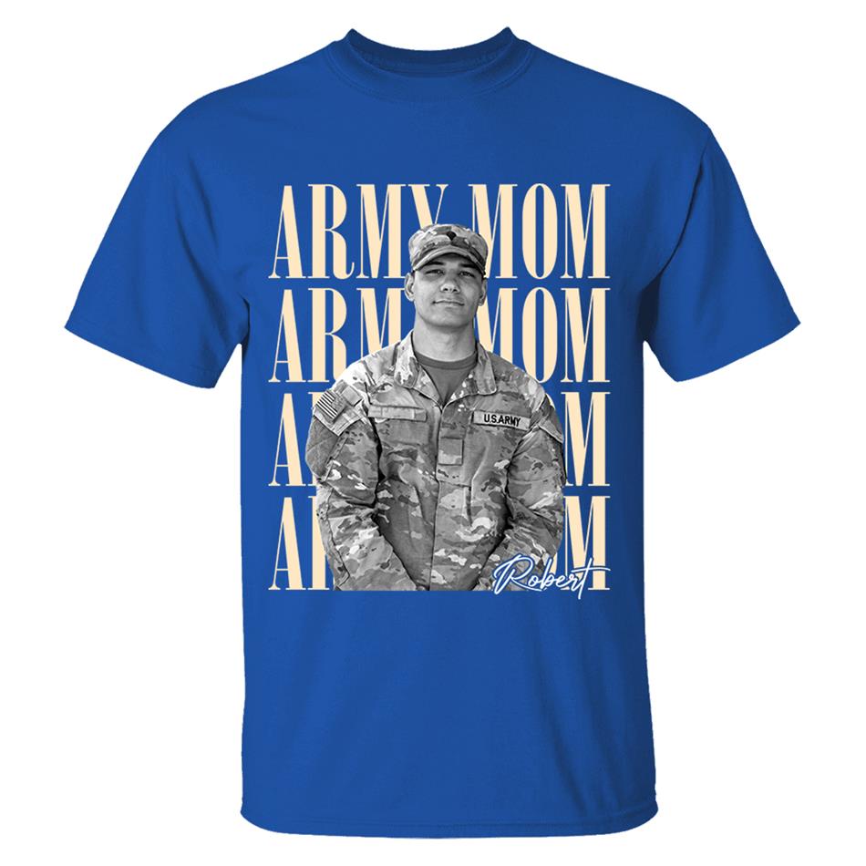 Retro Vintage Photo And Proud Military Family - Personalized Shirt Custom Graduate Picture Shirt Military Family Matching Shirt H2511 Trna