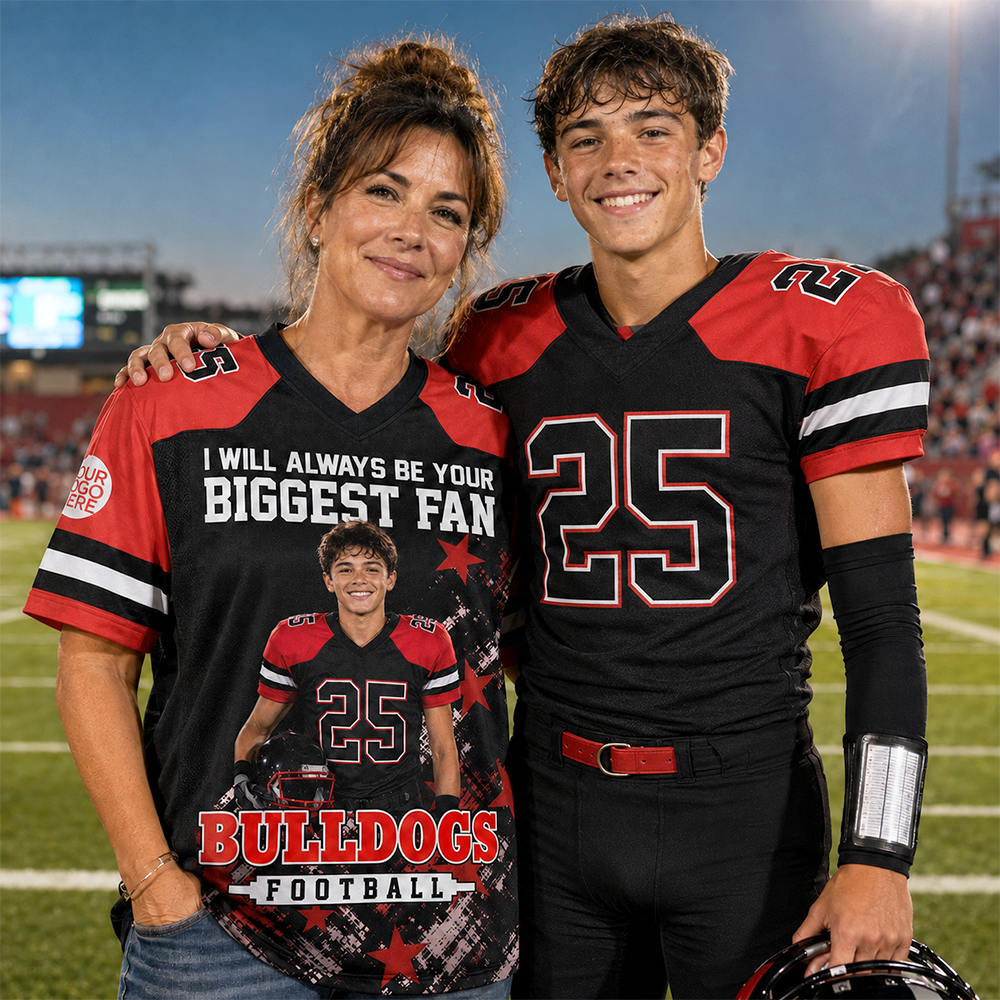 Custom Photo Star Gradient Football Jersey Gift For Sport Family  L0411 Hv01