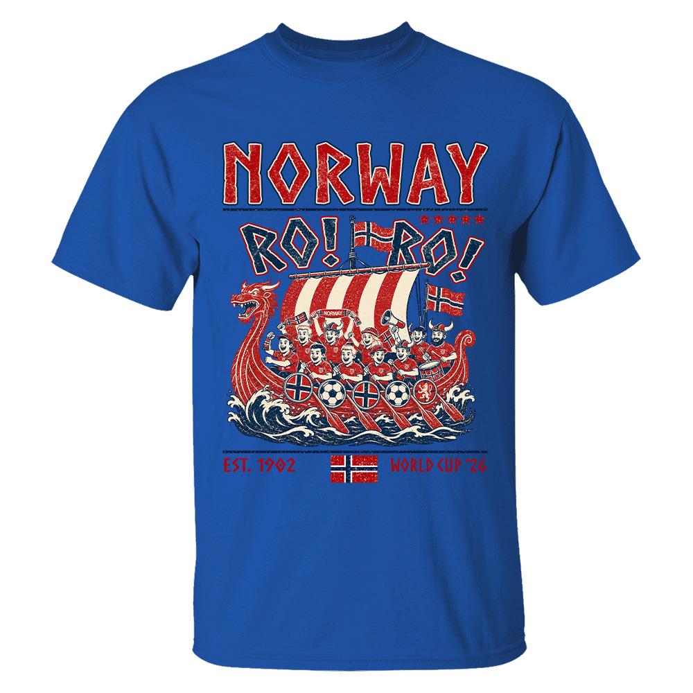 Ro Ro Norway Soccer Shirt – Viking Ship Soccer Fan Tee - Norway Team Soccer 2026 Hv01