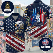 America 250th Anniversary 1776-2026 Hawaiian Shirt Version 2 For Veteran Custom All Branches H2511 Trna