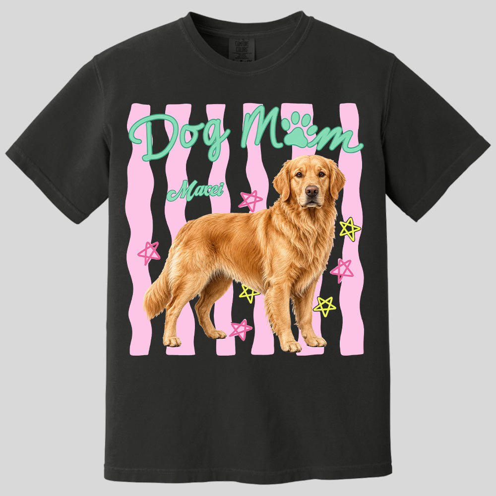 Personalized Dog Mom Shirt, Everyday Striped Shirt, Preppy Dog Mama, Gift For Dog Lover T1807 Pt99