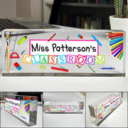 Teacher's Classroom Acrylic Block Desk Sign, Custom Teacher Name Sign, Back To School Teacher Gifts Personalized H2511 Trna