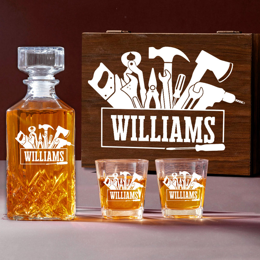 Mechanics Tools Tool Box Repair Tools Custom Name Whiskey Decanter Set H2511