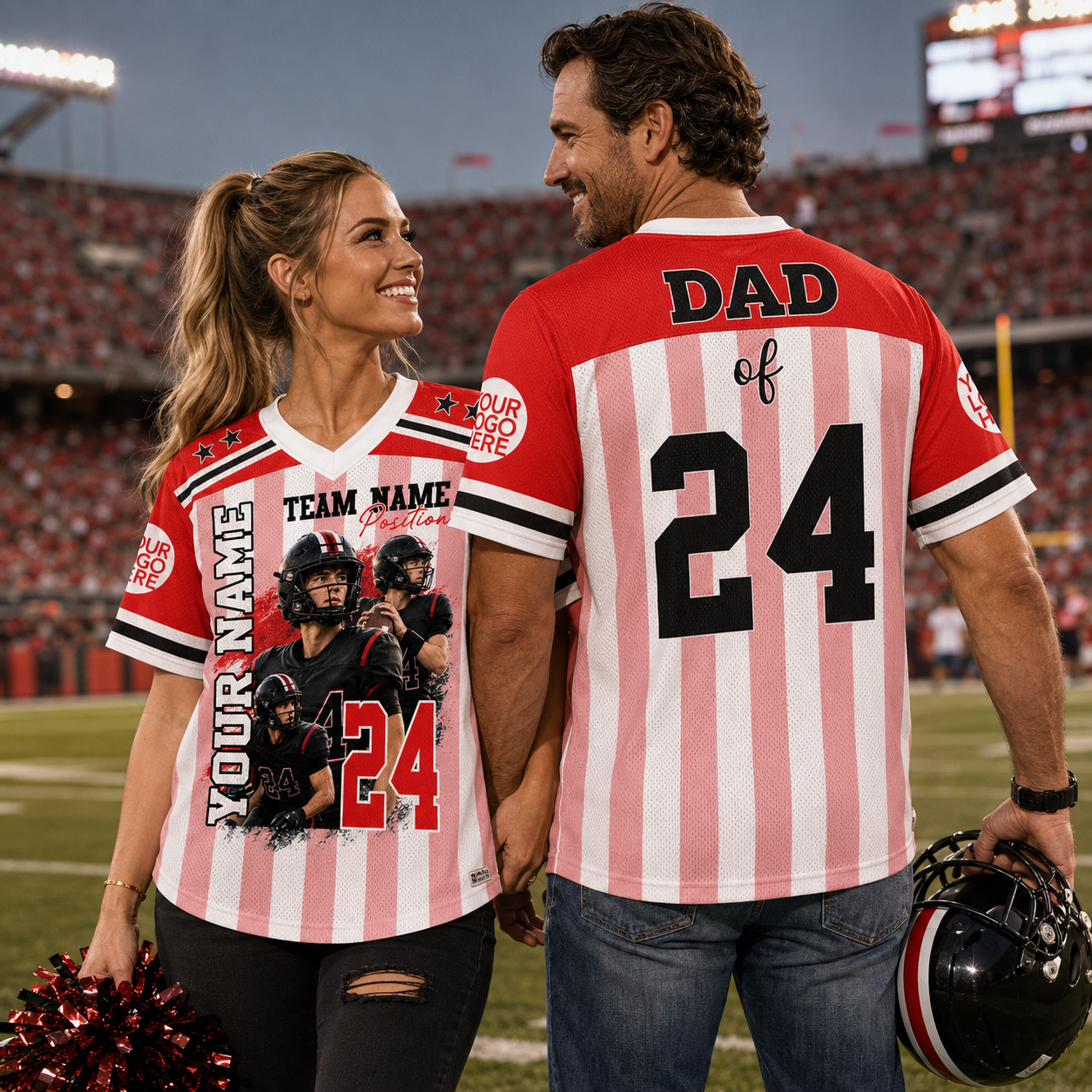 Custom American Football Photos Collage Shirt, Sport Lover Gift L0411 Pt99