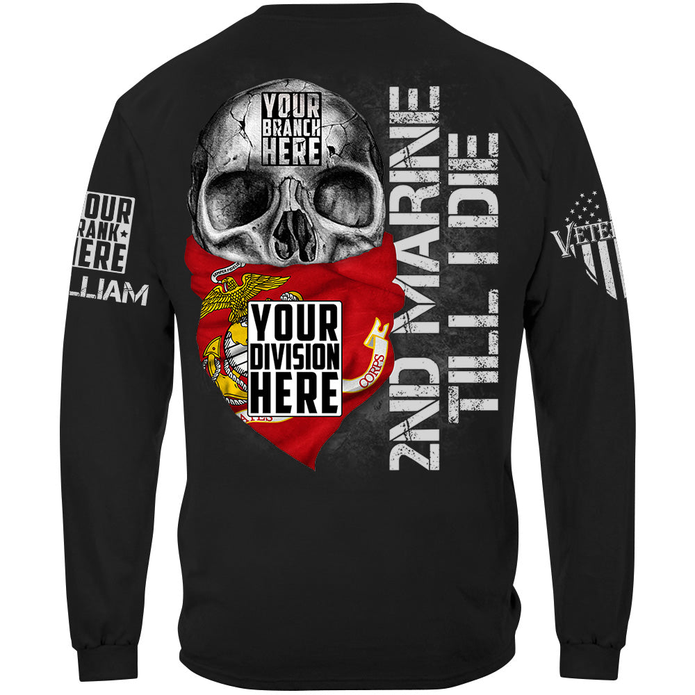 American Veteran Skull Custom Shirt For Veteran Dad Grandpa H2511