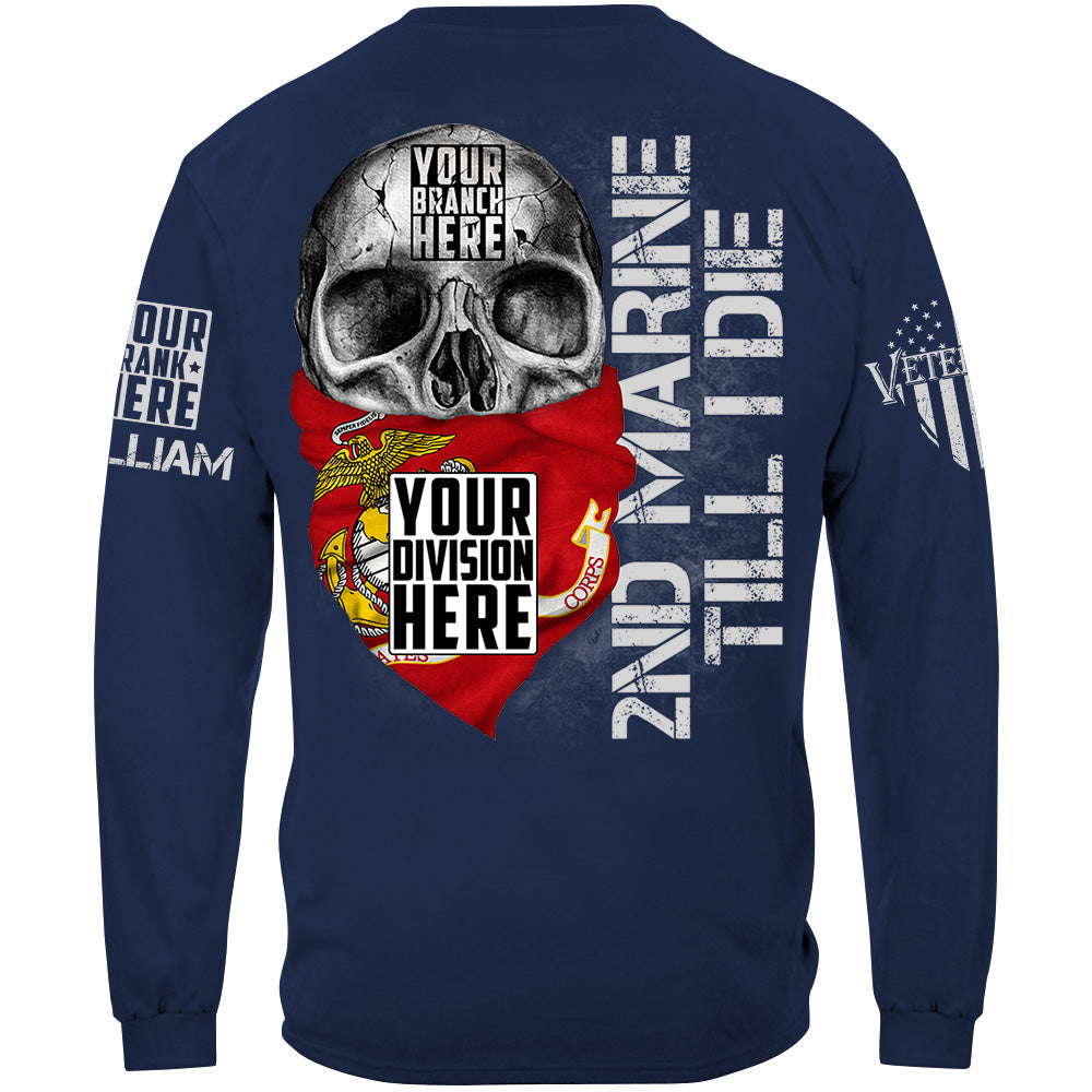 American Veteran Skull Custom Shirt For Veteran Dad Grandpa H2511