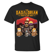 The Dadalorian This Is The Way - Personalized Shirt - Custom Nickname With Kids Tatooine Sunset Shirt Gift For Dad