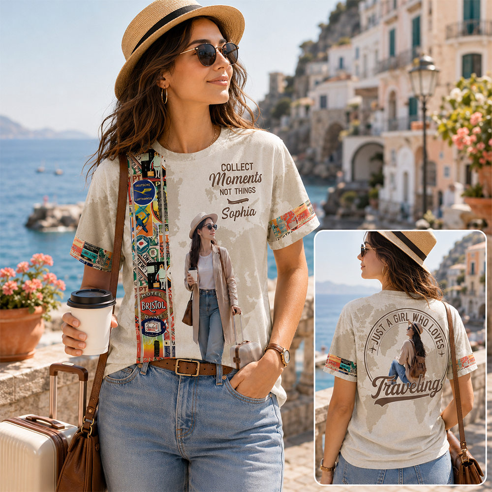 Just A Boy Who Loves Traveling – Custom Photo Vacation T-Shirt for Adventure Lovers Na02 Hv01