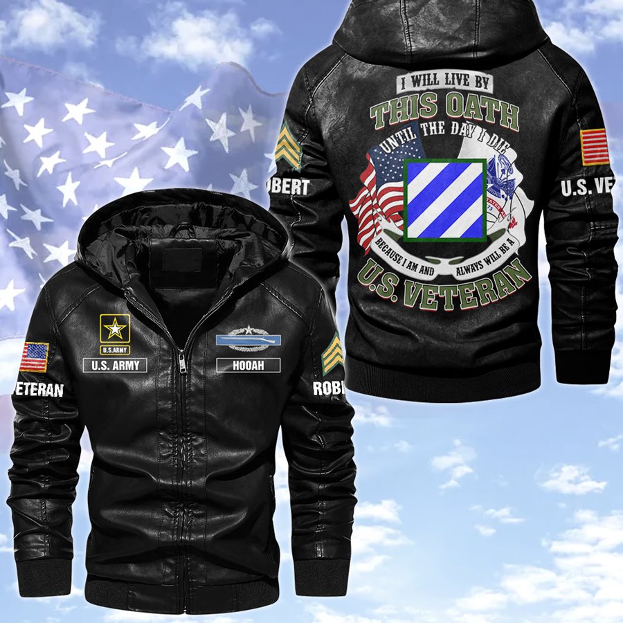 I Will Live By This Oath Until The Day I Die Because I Am And Always Be A Us Veteran Leather Jacket For Veteran Dad Grandpa H2511 Trna