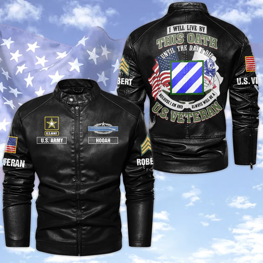 I Will Live By This Oath Until The Day I Die Because I Am And Always Be A Us Veteran Leather Jacket For Veteran Dad Grandpa H2511 Trna