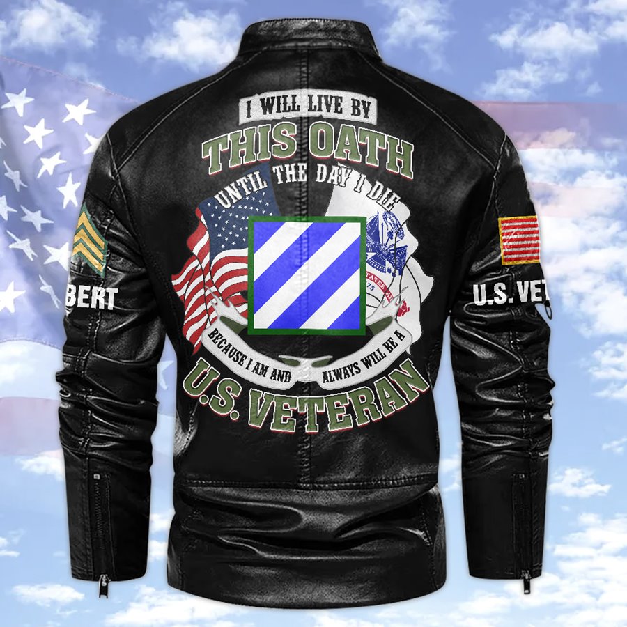 I Will Live By This Oath Until The Day I Die Because I Am And Always Be A Us Veteran Leather Jacket For Veteran Dad Grandpa H2511 Trna