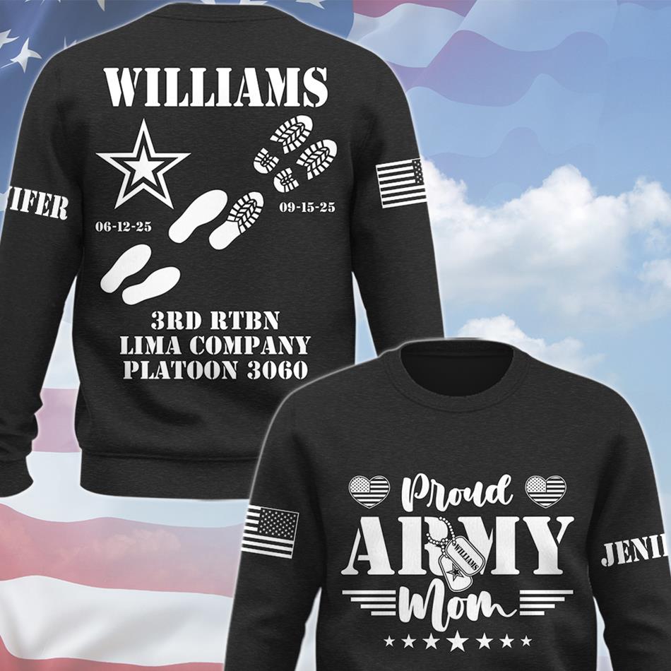 Proud Army Mom Dad Sister Family Members All Over Print Shirt Vr2 Custom Recruit Training Unit Designation Shirt For Proud Military Family Graduate Shirt H2511