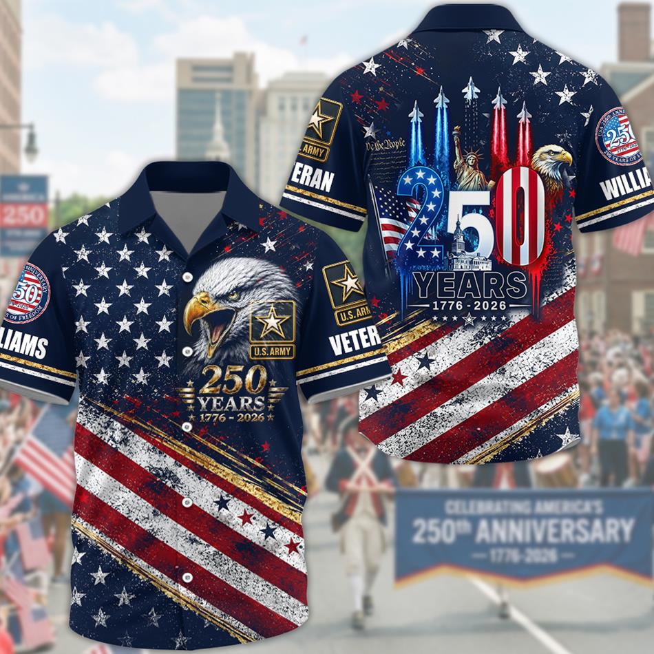 America 250th Anniversary 1776-2026 Hawaiian Shirt Version 2 For Veteran Custom All Branches H2511 Trna