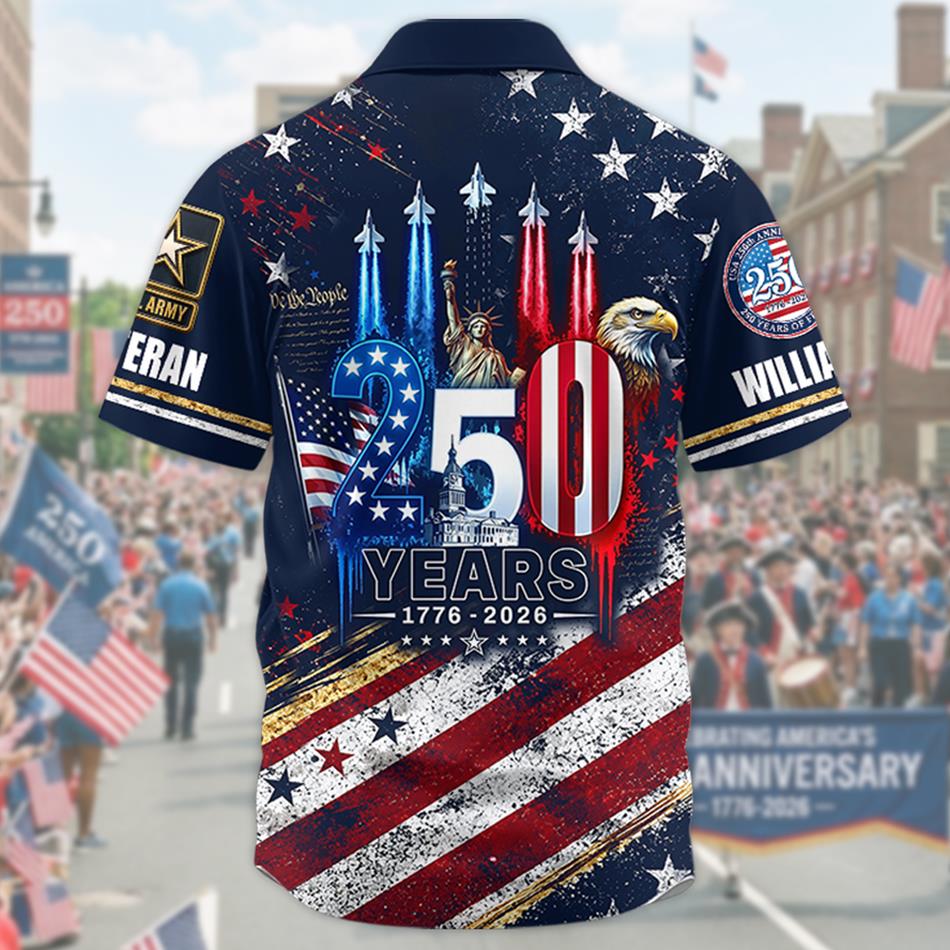 America 250th Anniversary 1776-2026 Hawaiian Shirt Version 2 For Veteran Custom All Branches H2511 Trna