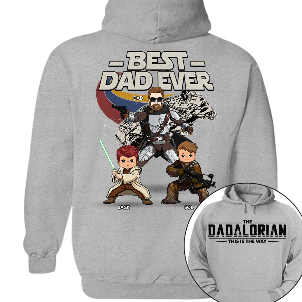 The Dadalorian - Best Dad Ever - Personalized Shirt Gift For Dad Mom Custom Nickname With Kids Na02 Hv01