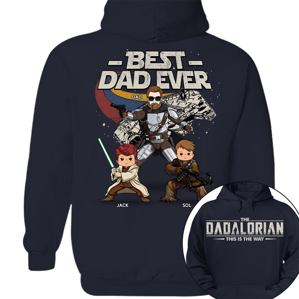 The Dadalorian - Best Dad Ever - Personalized Shirt Gift For Dad Mom Custom Nickname With Kids Na02 Hv01