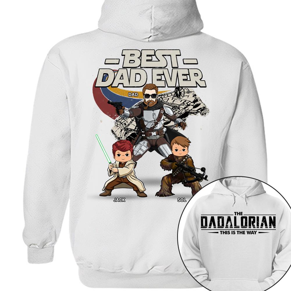 The Dadalorian - Best Dad Ever - Personalized Shirt Gift For Dad Mom Custom Nickname With Kids Na02 Hv01