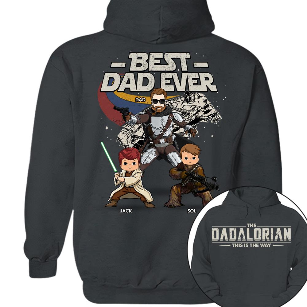 The Dadalorian - Best Dad Ever - Personalized Shirt Gift For Dad Mom Custom Nickname With Kids Na02 Hv01