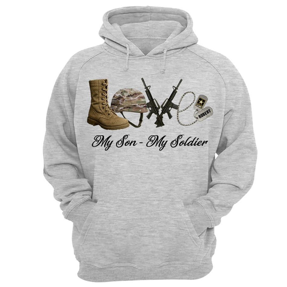 Love My Son My Soldier Custom Shirt For Military Family Mom Dad Sister Grandma... All Family Member Of Soldier H2511 Trna