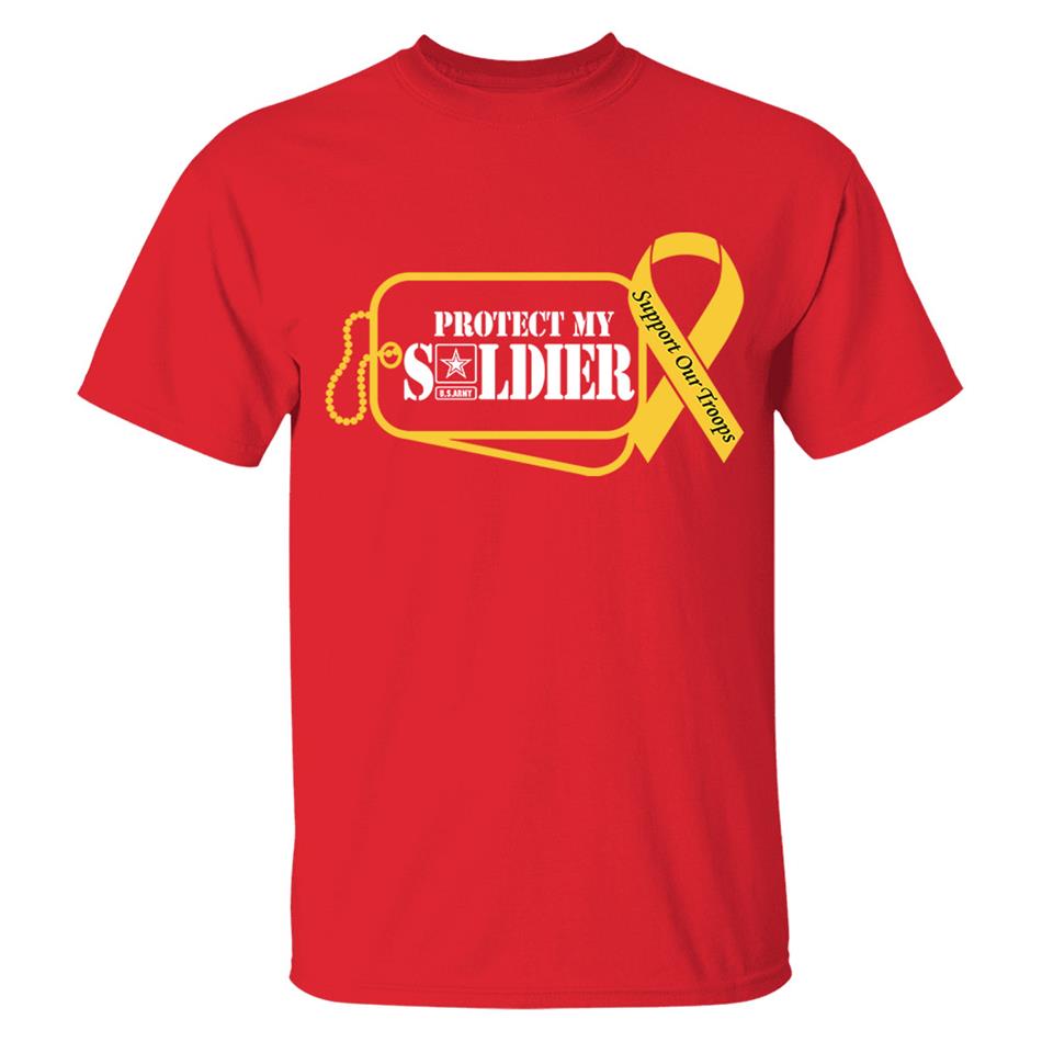 Protect My Service Member, Yellow Ribbon Deployment Dogtags Custom Shirt For Military Mom Sister Wife... Support Our Troops Shirt H2511 Trna