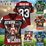 Custom Photo Number Football Jersey Shirt For Football Mom Dad Family Game Day Shirt H2511 Trna