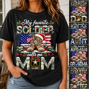 Personalized Shirt My Favorite Soldier Calls Me Mom Custom Shirt For Proud Army Mom Dad Grandma Family Christmas Shirt H2511 Trna KL07