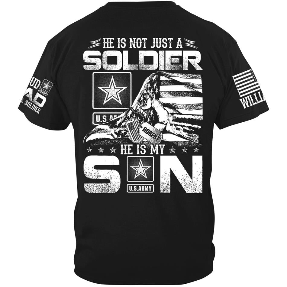He Is Not Just A Soldier He Is My Son Ripped Flag Proud Dad Of A Soldier Custom Shirt Hoodie Gift For Proud Mom Dad Military Family Members H2511 Trna