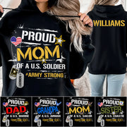 Proud Mom Of A US Soldier Custom Shirt For Proud Military Mom Dad Sister Brother Grandma All Family Members Shirt Support Our Troops Shirt H2511 Trna