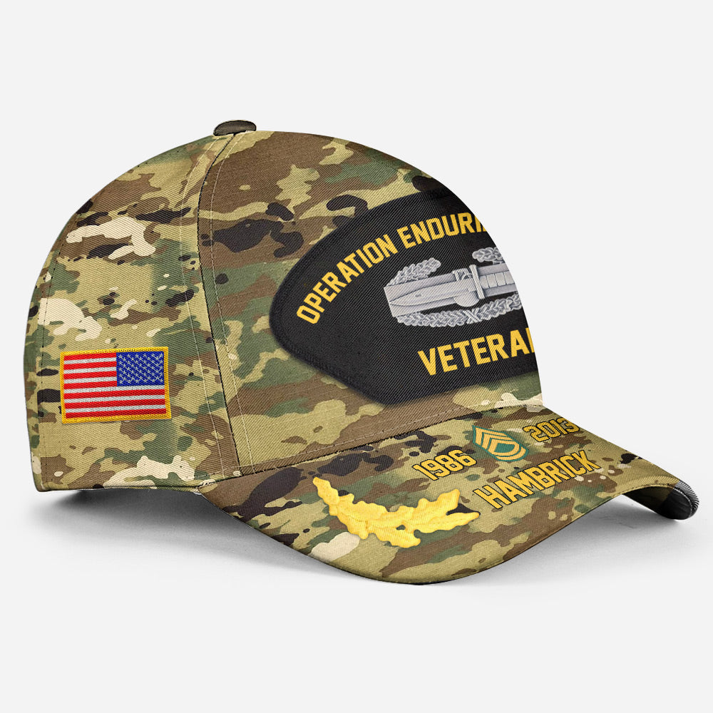 Custom Badges Rank Personalized Cap for Veteran - United States Military Gift H2511