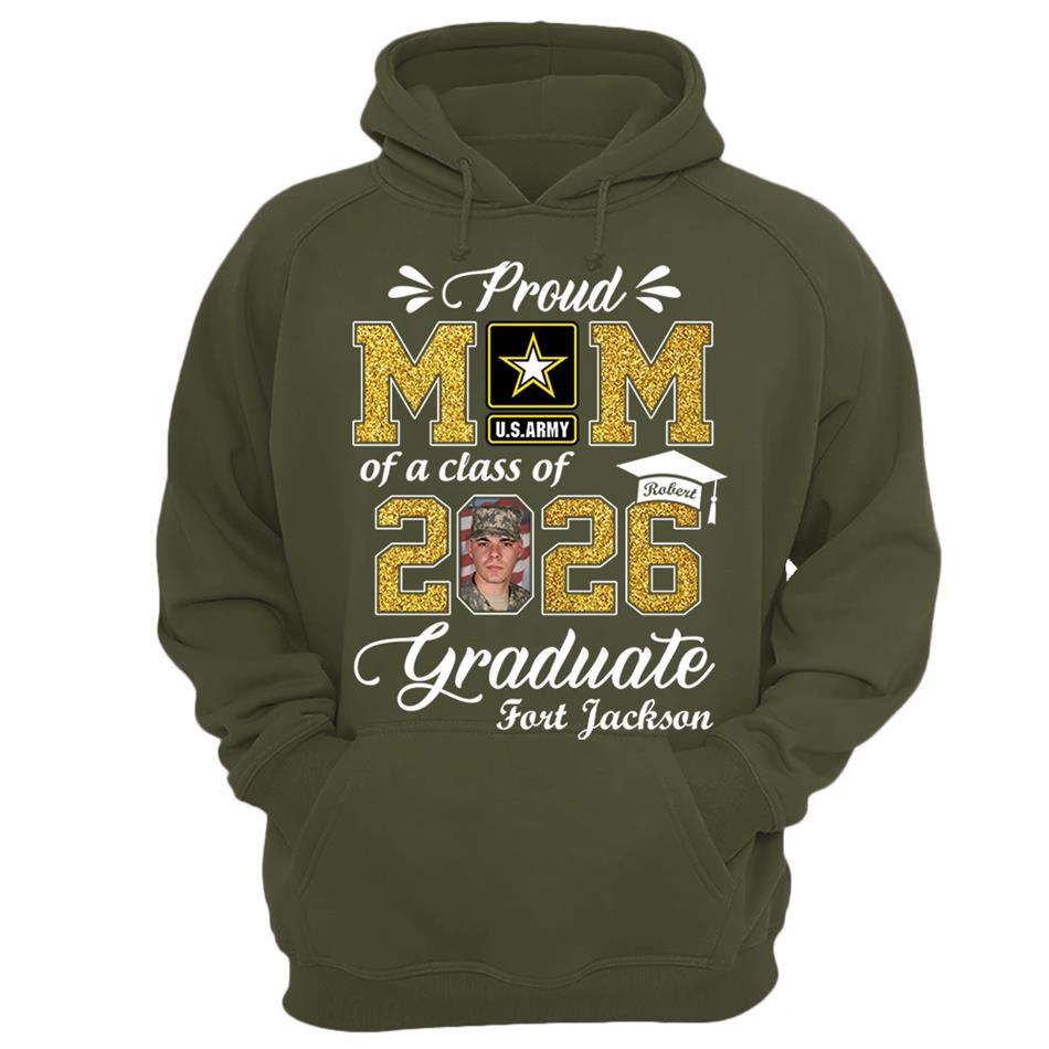 Personalized Military Graduation Shirts Proud Mom Of a Class of 2026 Graduate Custom Shirt For Proud Family Member Graduation Hoodie H2511