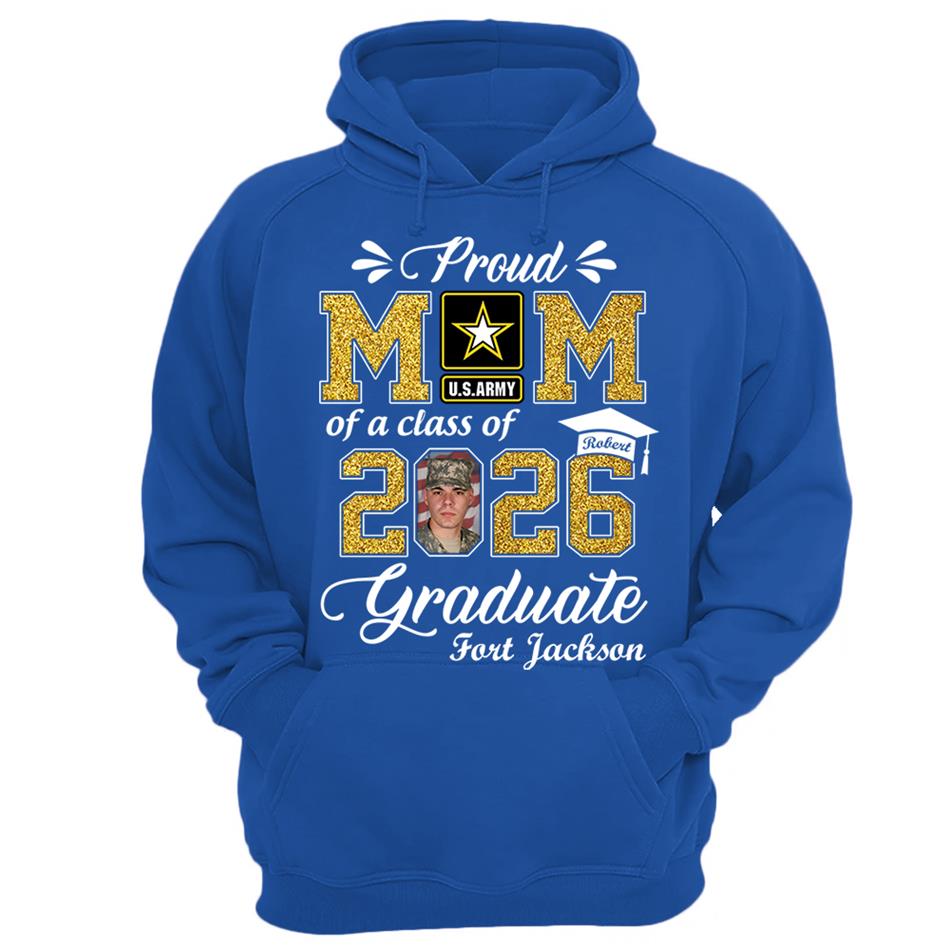 Personalized Military Graduation Shirts Proud Mom Of a Class of 2026 Graduate Custom Shirt For Proud Family Member Graduation Hoodie H2511