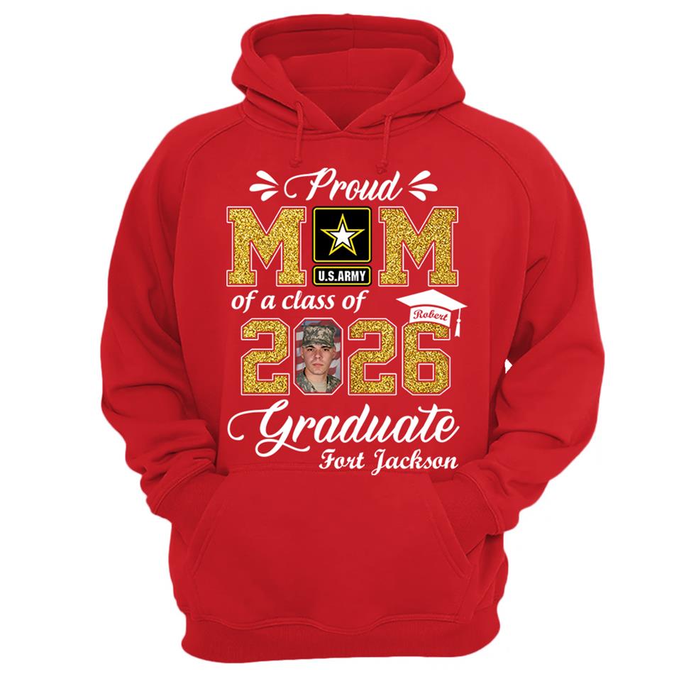 Personalized Military Graduation Shirts Proud Mom Of a Class of 2026 Graduate Custom Shirt For Proud Family Member Graduation Hoodie H2511