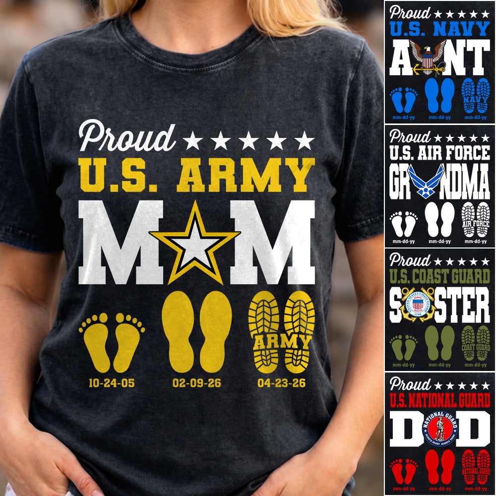 Proud U.S. Army Mom Dad Custom Shirt For Military Family Graduate Shirt H2511 Trna