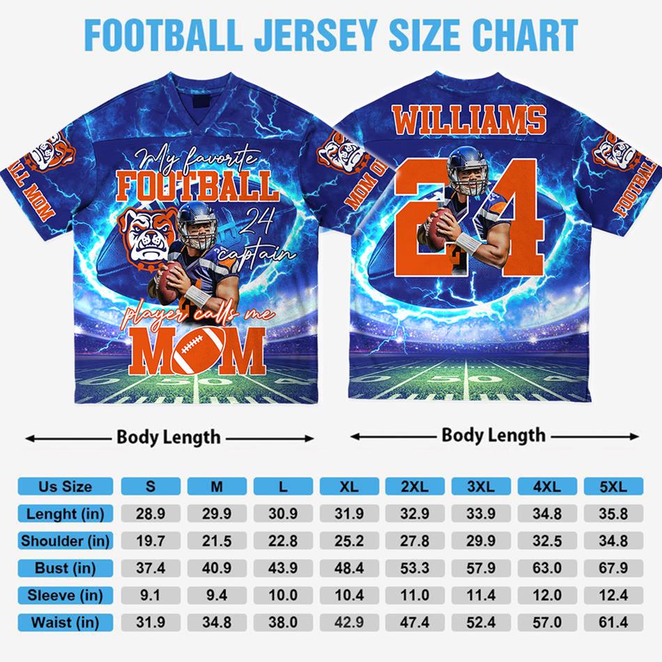 My Favorite Football Player Calls Me Mom Dad Wife Custom Football Jersey Gift Gameday Football Thunder Jersey H2511