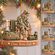 Personalized US Army Soldier Acrylic Ornament – Proud to Serve, Custom Name Military Christmas Gift For Military Soldier H2511 Trna
